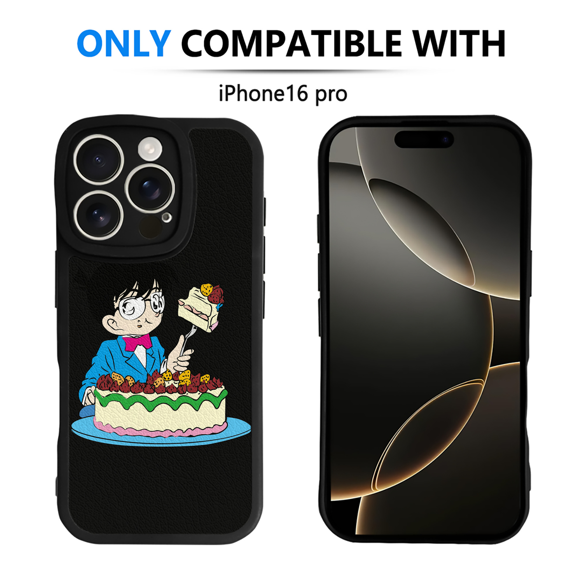 （画像用） 名探偵コナン 江戸川 コナン Detective Conan Conan Edogawa 【iPhone 16シリーズ対応】シリコンスマホケース（レザー調） 材質：シリコン